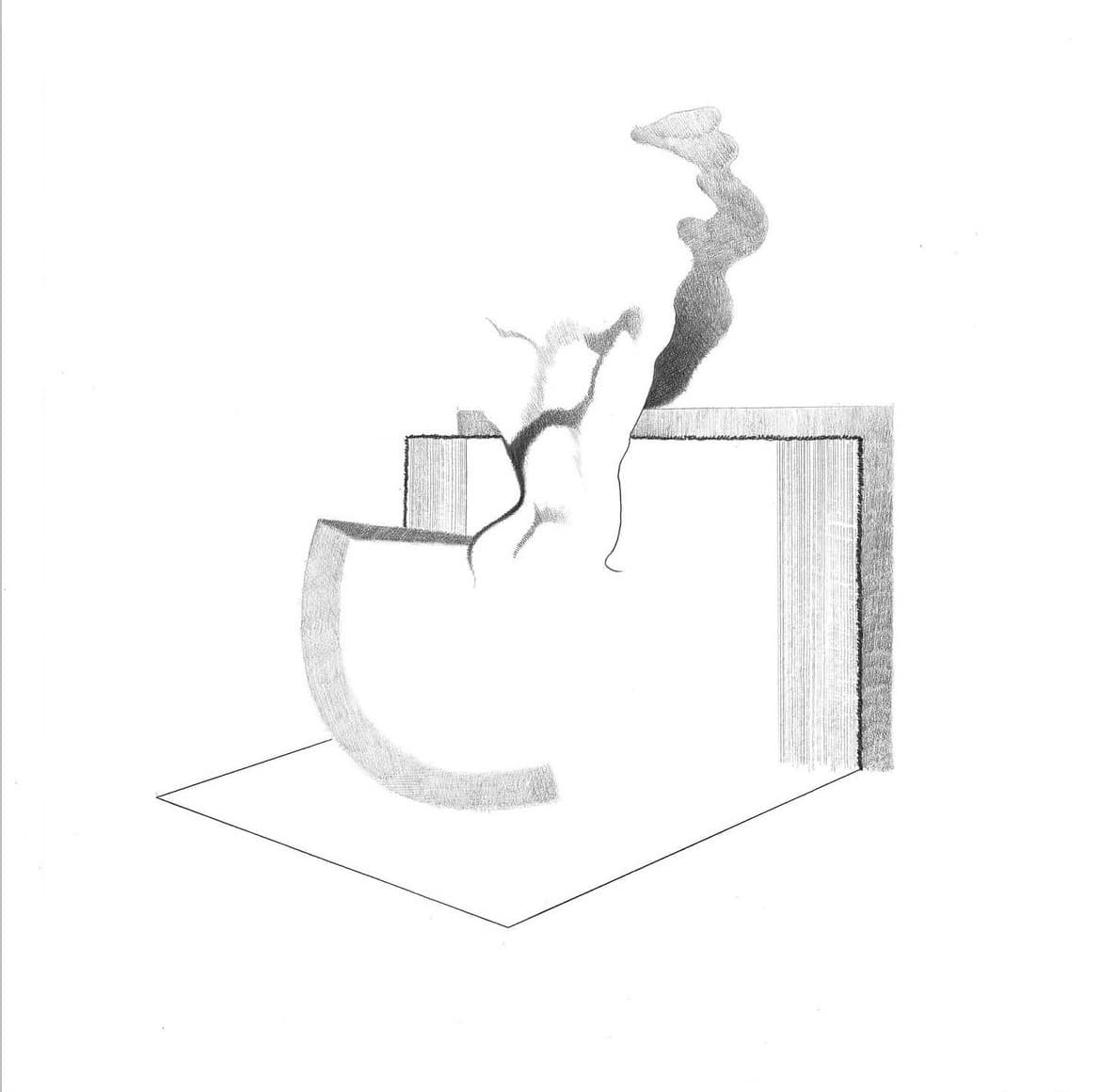 Adictos al p0rn0 I, Grafito sobre papel, 30 x 30 cm, 2025, Antonio Monereo