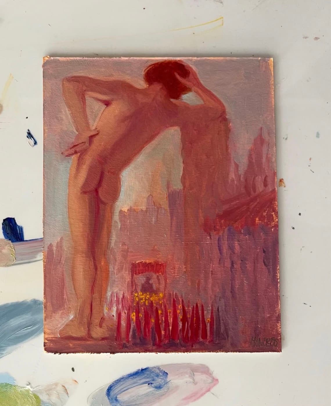 Coloso, Óleo sobre cartón, 20 x 15 cm, 2026, Antonio Monereo