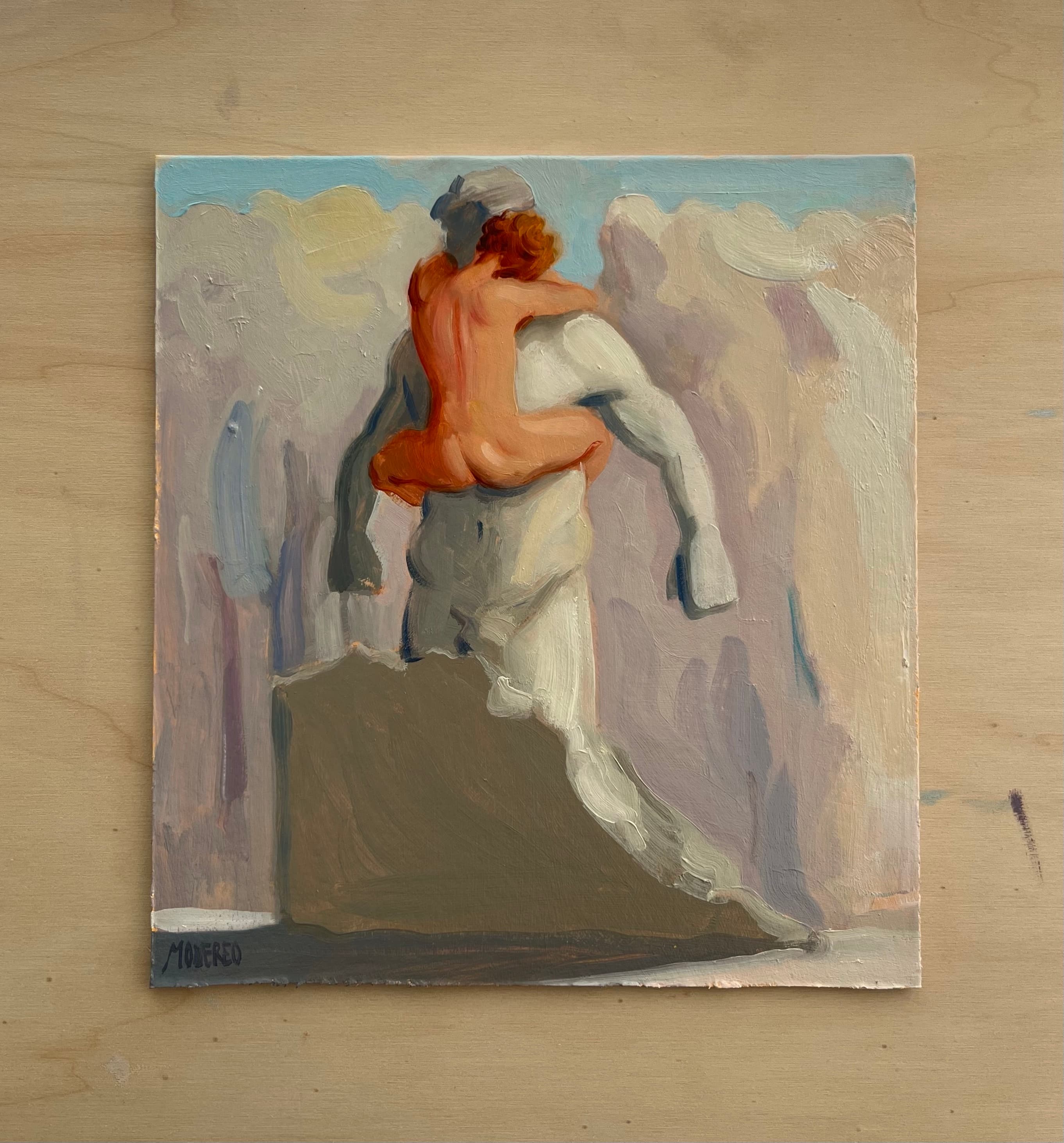El escultor, Óleo sobre cartón, 28 x 25 cm, 2026, Antonio Monereo