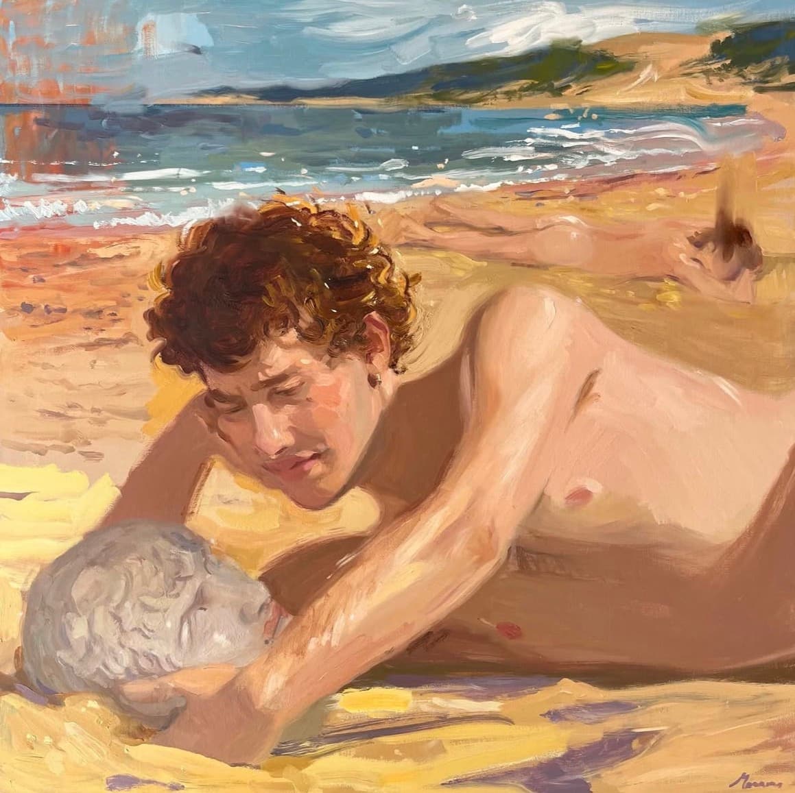 Muerte en Tarifa, Óleo sobre lienzo, 55 x 55 cm, 2025, Antonio Monereo