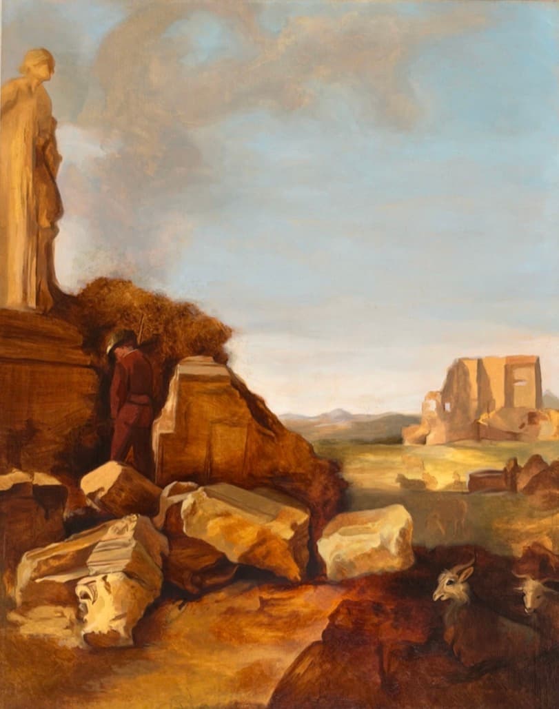 VAN POELENBURGH. Paisaje con escena pastoril, Óleo sobre tabla, 39 x 31 cm, 2024, Antonio Monereo