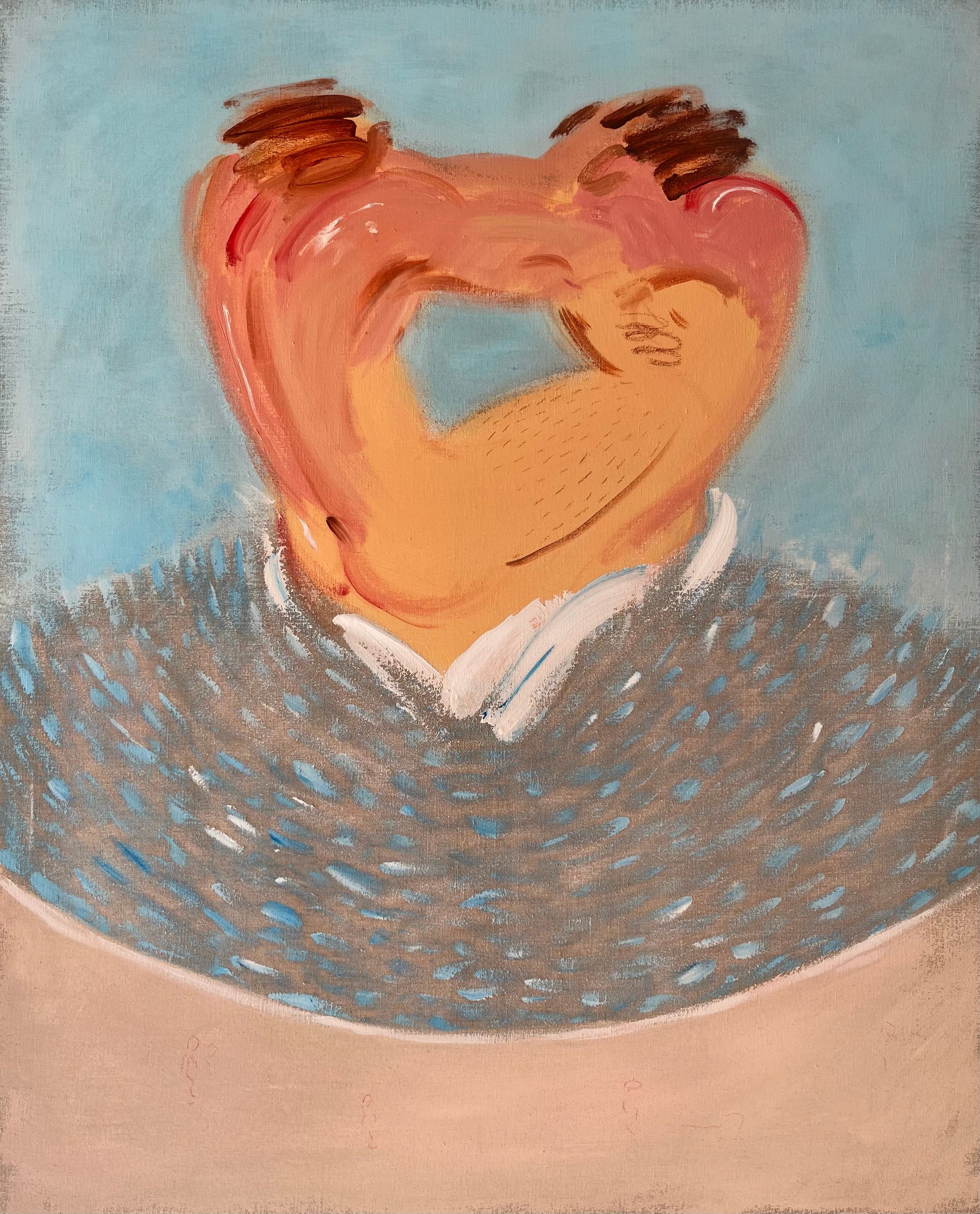 Pelea a muerte entre dos amantes, Óleo sobre lienzo, 100 x 81 cm, 2026, Antonio Monereo
