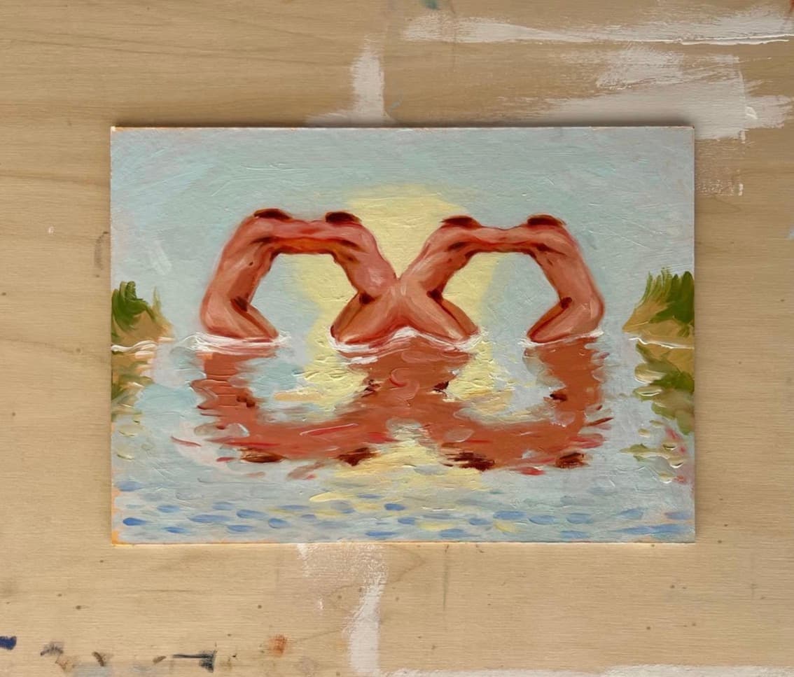 Puente, Óleo sobre cartón, 20 x 28 cm, 2026, Antonio Monereo